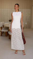 Harlene Lace Maxi Skirt - White