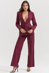 Rivi-Wine Straight Leg Trousers