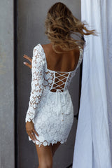 First Dance Lace Mini Dress White