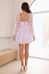 Spellbound Secrets Long Sleeve Sequin Mini Dress Purple