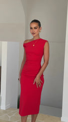 Lilah Midi Dress - Red