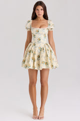 Rosie-Lemon Rose Print Cotton Mini Dress