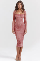 Seraphina-Pink Print Corset Dress