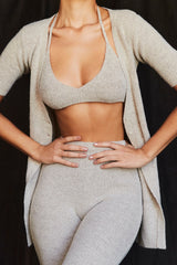 Jolene-Oatmeal Ribbed Knit Bralette - SALE