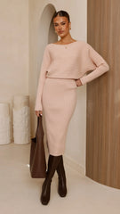 Iluka Knit Midi Skirt - Camel