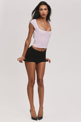 The Cap Sleeve-Pink Corset Top