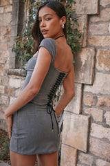 Jessamine-Grey A-Line Mini Skirt