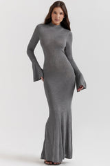 Sancha-Steel Metallic Maxi Dress
