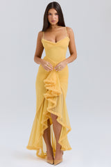 Gabbi-Apricot Ruffled Front Gown