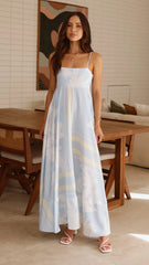 Kaethe Maxi Dress - Blue/Yellow