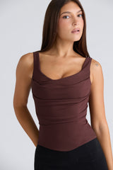 The Drape Neck-Chocolate Corset Top