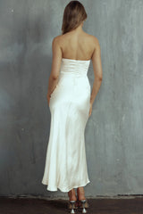 Yvette Wrap Neckline Midi Dress Oyster