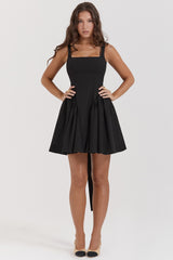 Florianne-Black Bow Mini Dress