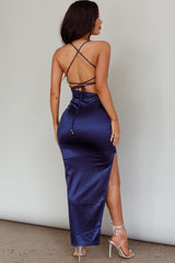 Can't Hardly Wait Cut-Out Midi Dress Navy