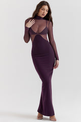 Safiya-Black Grape Maxi Dress