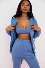 Storm-Azure Zip Through Hoodie