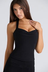 The Peekaboo-Black Halter Neck Corset Top