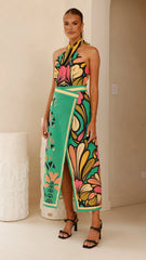 Portugal Twist Halter Top - Apple