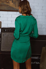 Marinah Tie Bust Shirt Dress Green