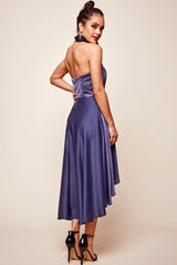 Mia Strapless A-Line Midi Dress Midnight Blue