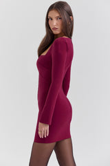 Selene-Berry Bodycon Mini Dress - SALE