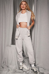 Sky-Light Grey Fleece Back Jogging Trousers
