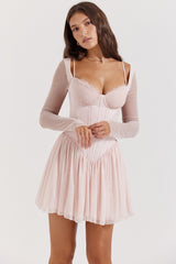 Vivi-Soft Peach Corset Mini Dress