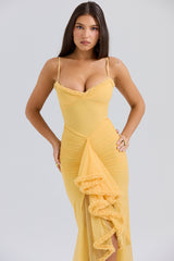 Gabbi-Apricot Ruffled Front Gown
