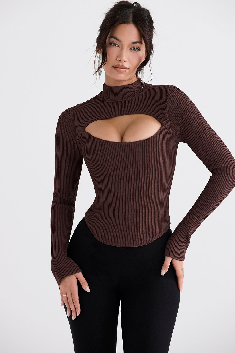 Georgina-Cocoa Knitted Corset