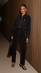 Abrand Denim Bomber Cara - Washed Black