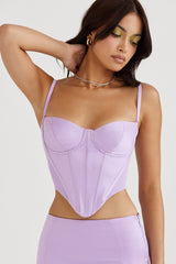 Tamsin-Orchid Satin Corset
