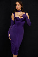 Talika-Grape Corset Midi Dress