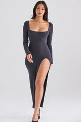 Tolani-Charcoal Cashmere Knit Maxi Dress - SALE