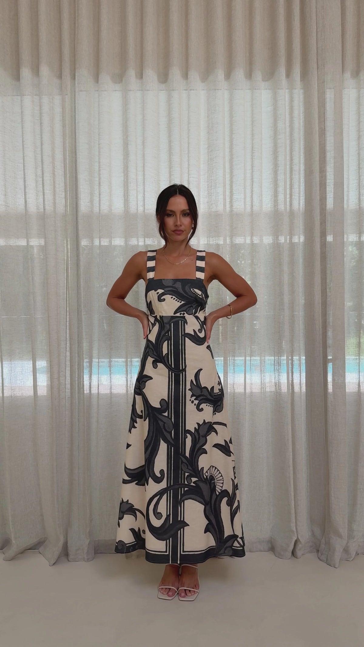 Mandy Maxi Dress - Cream / Black