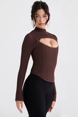 Georgina-Cocoa Knitted Corset